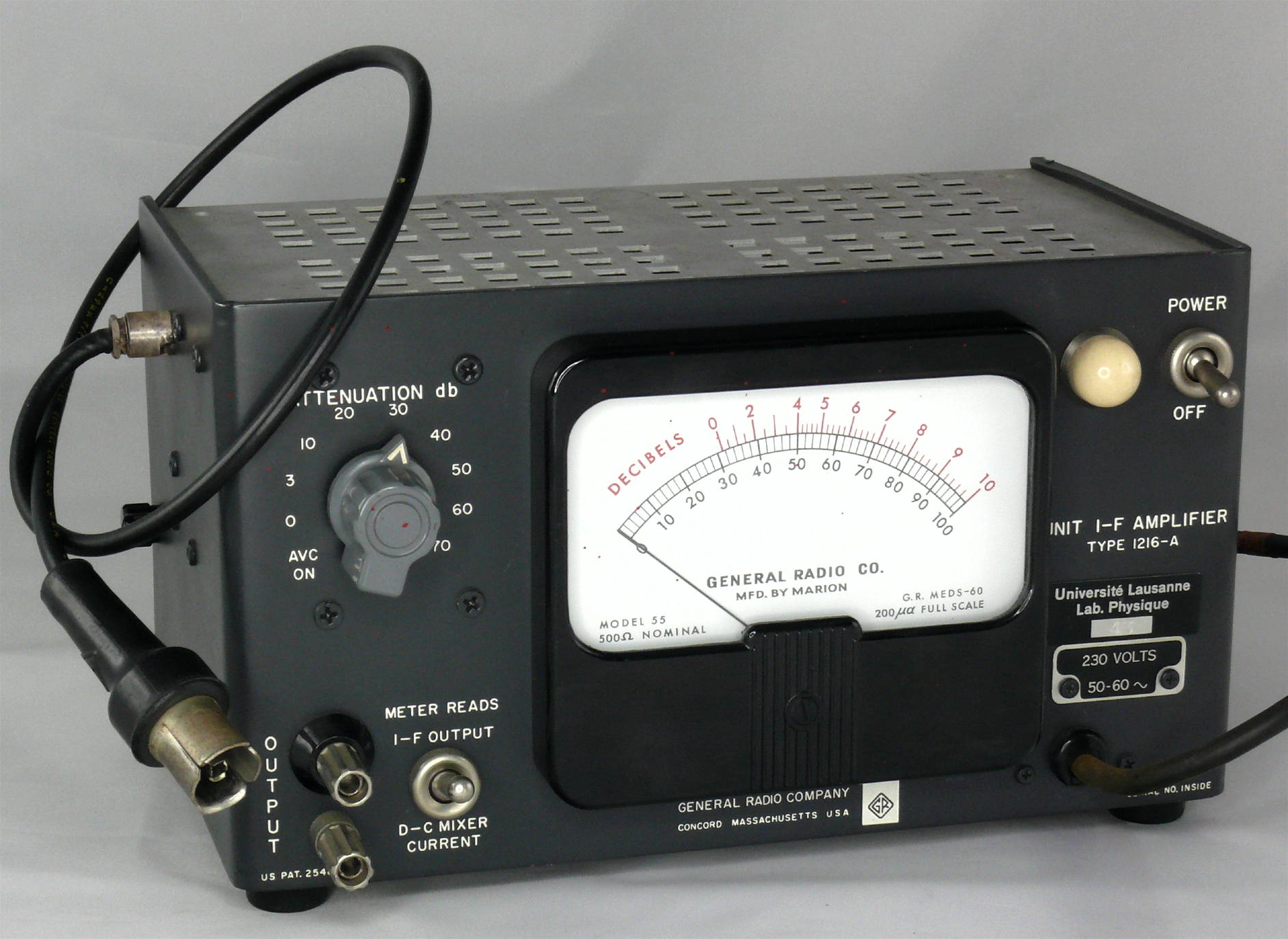 Amplificateur accordé sur 30 MHz avec indicateur de niveau
(GR Type 1216-A)